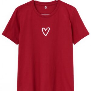 Camiseta com Estampa de Coração
