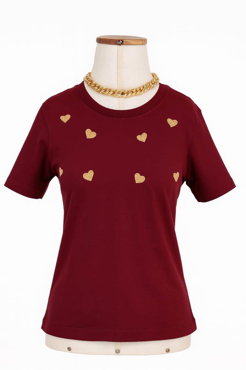 Camista Bordada Corações