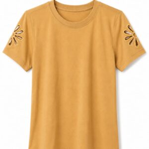 T-Shirt Manga bordada (P, GG)