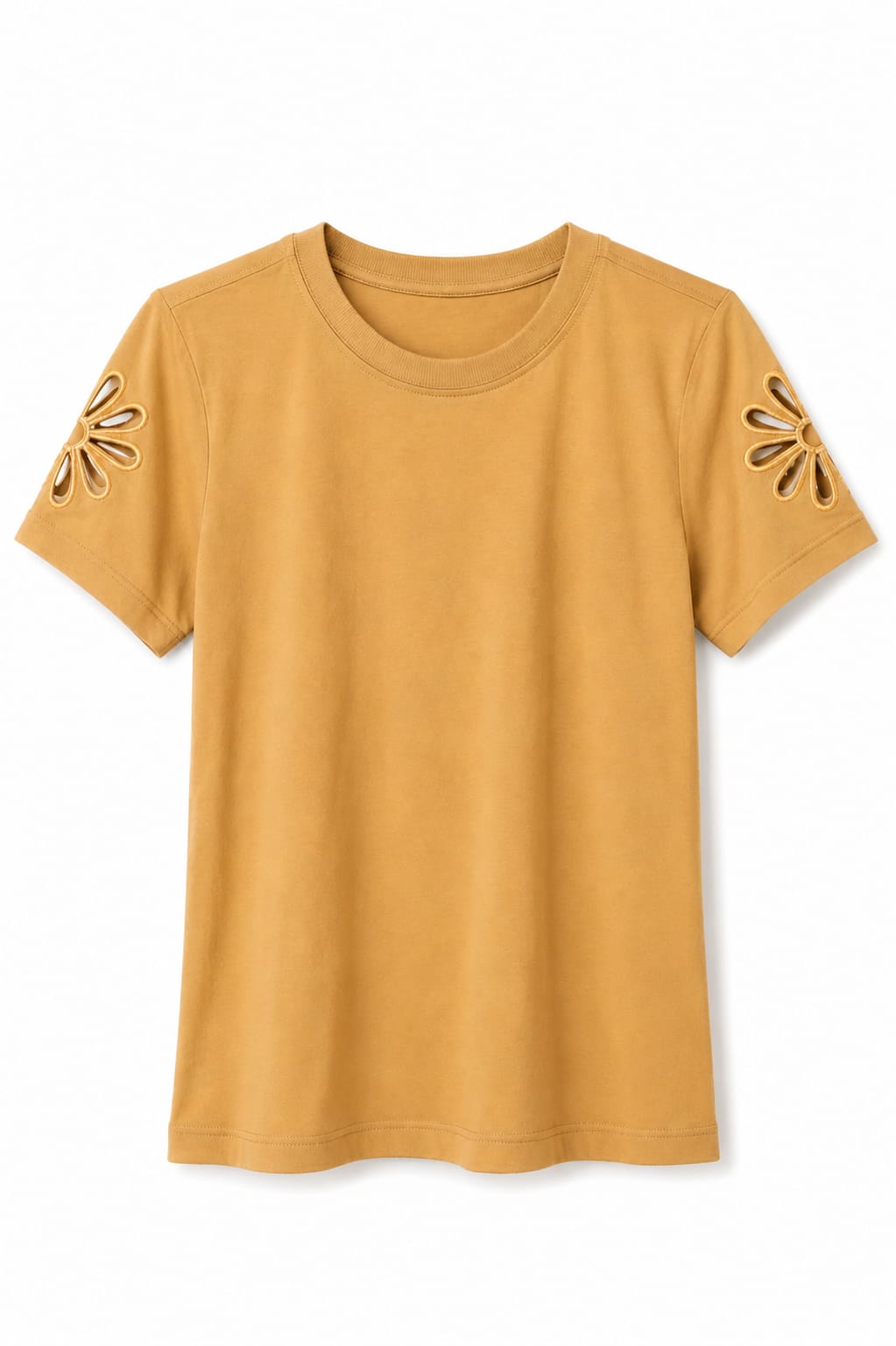T-Shirt Manga bordada (P, GG)