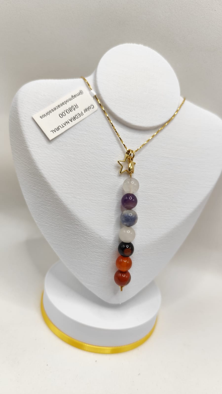 COLAR PEDRA NATURAL CHAKRAS