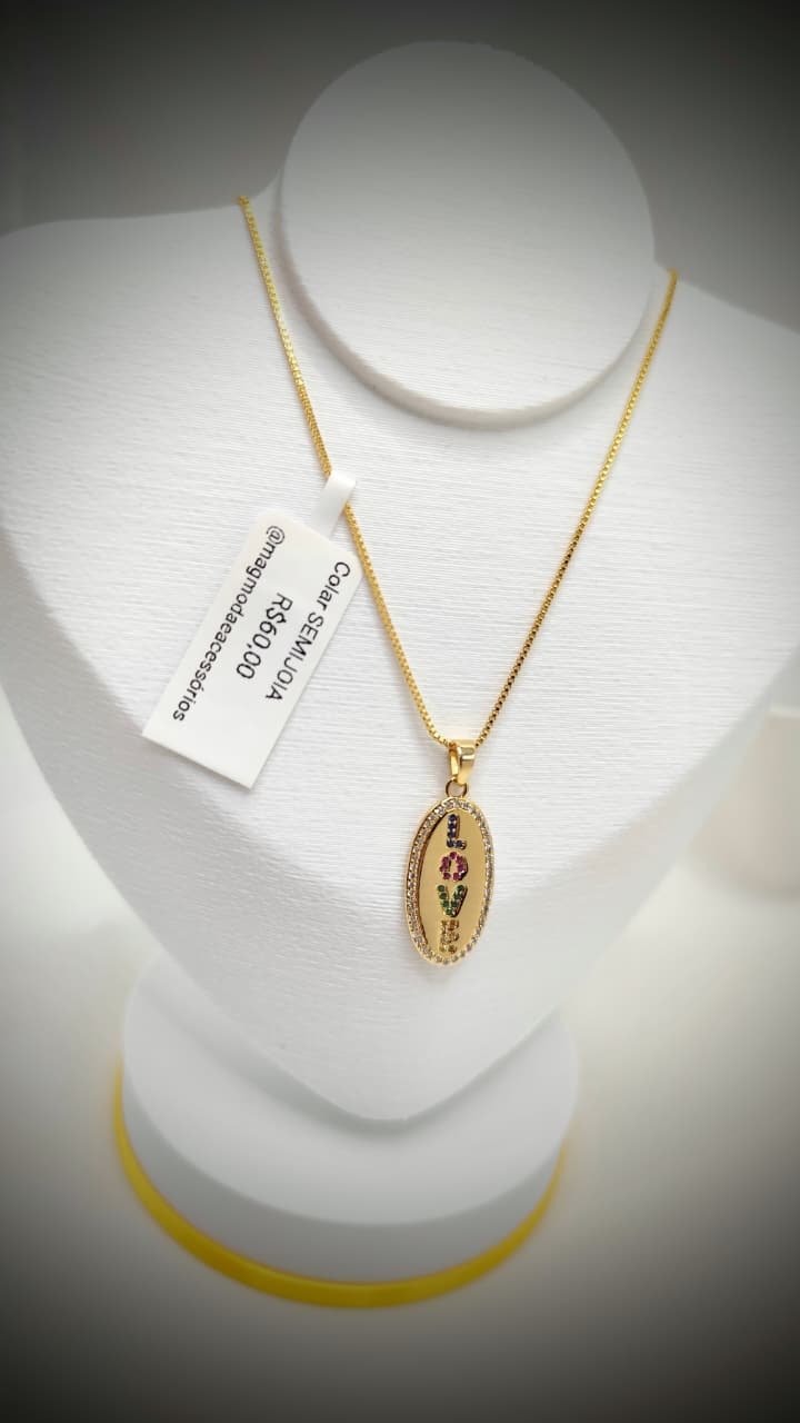 Colar LOVE micro zircônia