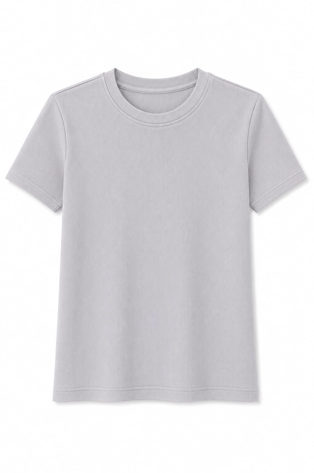 T-SHIRT CANELADA CINZA GRAY (GG)