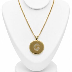 Colar medalha e inicial letra G