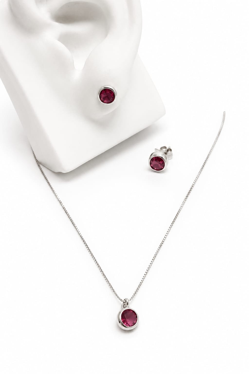 Conjunto prata 925 (pink)