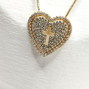 Colar religioso todo cravejado c/ micro zircônia
