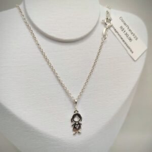 Colar prata 925 (pingente menina)