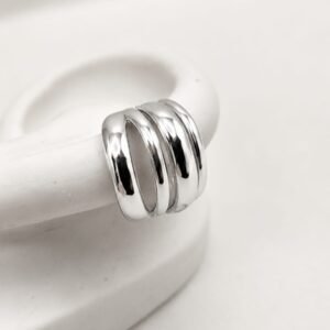 Piercing fake para orelha 4 fios (banho de ródio branco)