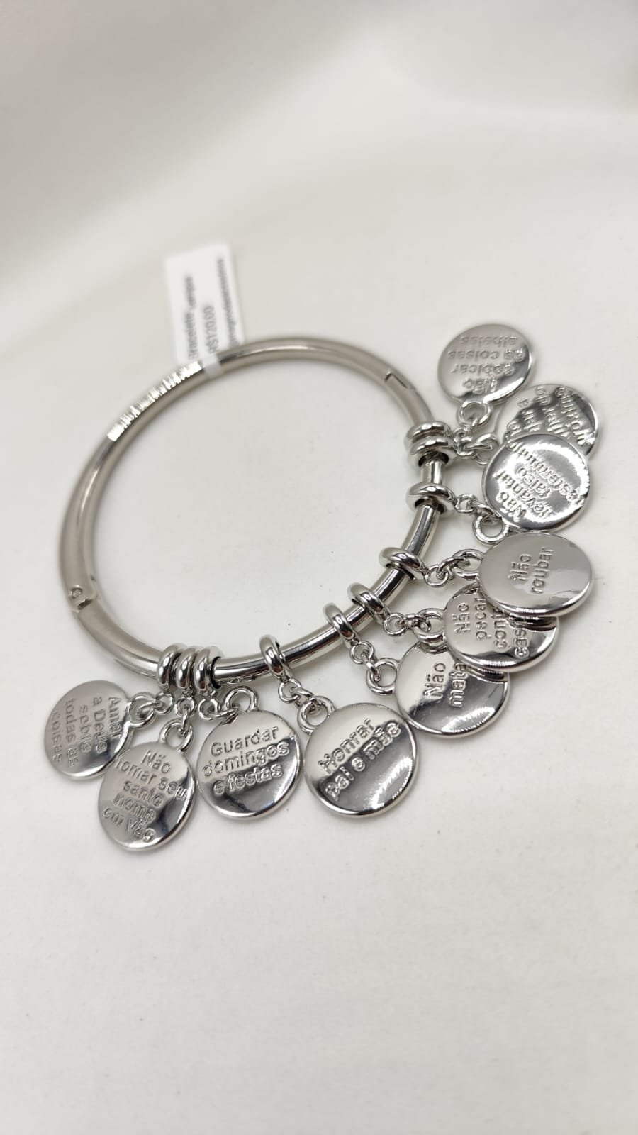 Pulseira 10 mandamentos ródio branco