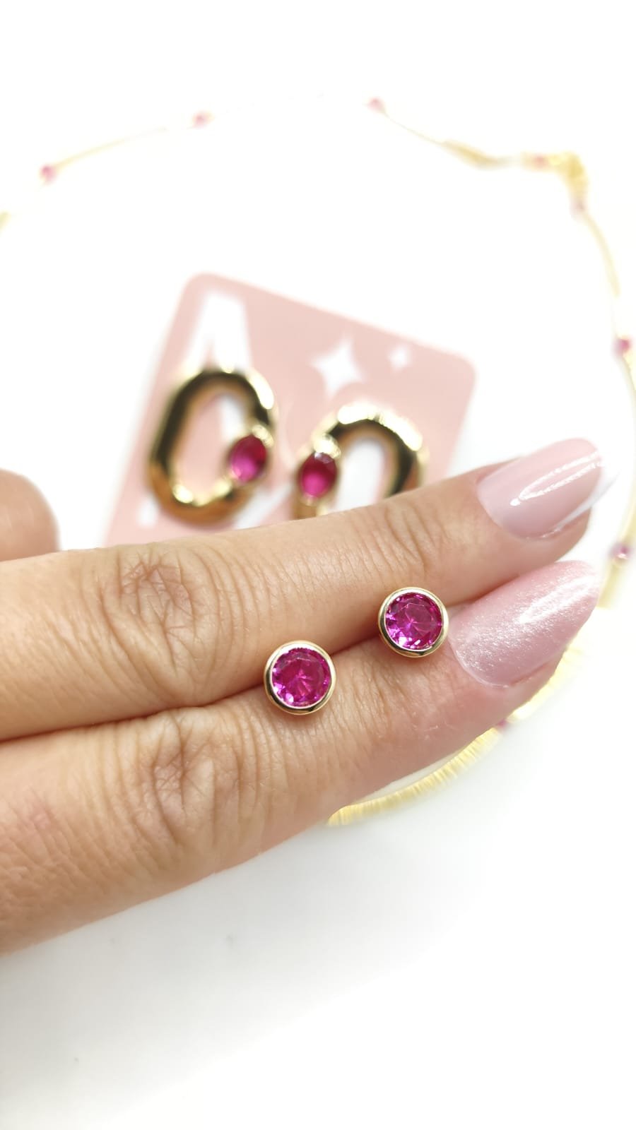 Brinco ponto de luz pink - Imagem 2