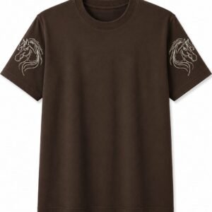T-shirt cavalo bordado manga ( P )